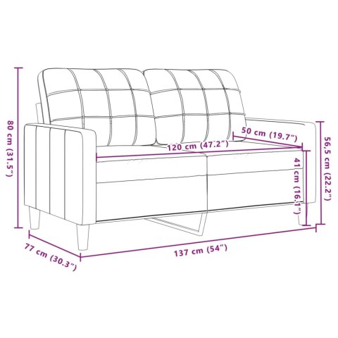  Sofa 2-osobowa, różowy, 120 cm, tapicerowana aksamitem