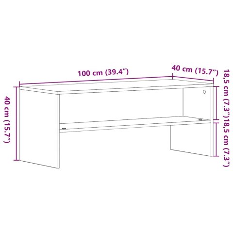  Szafka RTV Czarny Dąb 100x40x40 cm Drewno klejone