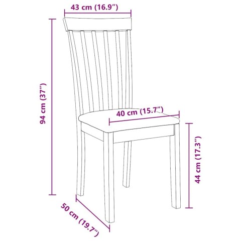  Krzesła do jadalni z poduszkami 2 szt. Białe lite drewno gumowe