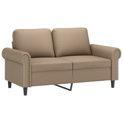  2-osobowa sofa z poduszkami, cappuccino, 120 cm, sztuczna skóra