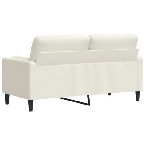  2-osobowa sofa z poduszkami, kremowa, 140 cm, aksamit