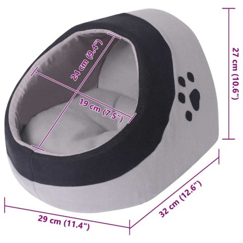  Domek, legowisko dla kota, rozmiar M, szaro-czarny