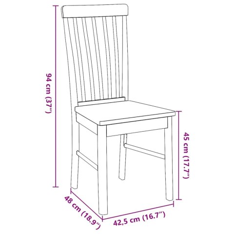  Krzesła do jadalni 2 szt. lite drewno guma