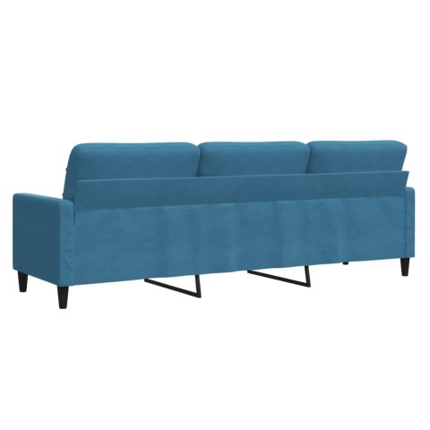  Sofa 3-osobowa, niebieski, 210 cm, obita aksamitem