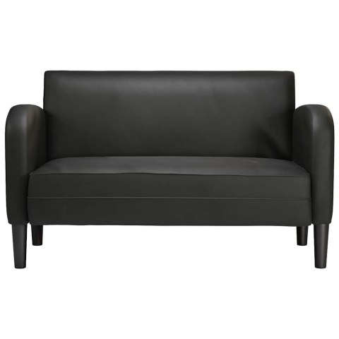  Sofa dwuosobowa czarna 110 cm ze skóry ekologicznej