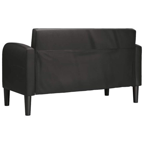  Sofa dwuosobowa czarna 110 cm ze skóry ekologicznej