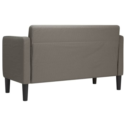  Sofa dwuosobowa jasnoszara 109 cm Tkanina sztruksowa