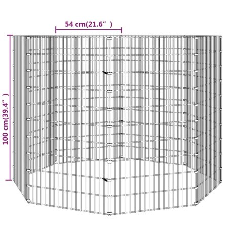  Kojec dla zwierząt, 8 paneli, 54x100 cm, galwanizowane żelazo