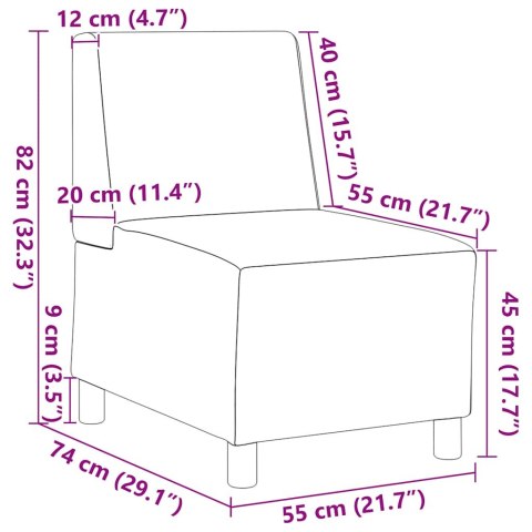  Sofa Fotel Czarny 55 cm Kręcona Tkanina Wełniana