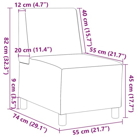  Sofa Fotel Kremowy 55 cm Kręcona Tkanina Wełniana