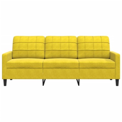  Sofa 3-osobowa, żółty, 180 cm, tapicerowana aksamitem