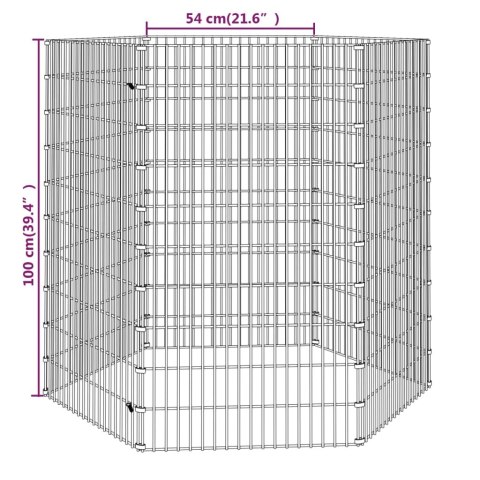  Kojec dla zwierząt, 6 paneli, 54x100 cm, galwanizowane żelazo