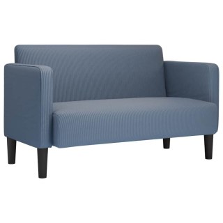  Sofa dwuosobowa niebieska 109 cm tkanina sztruksowa