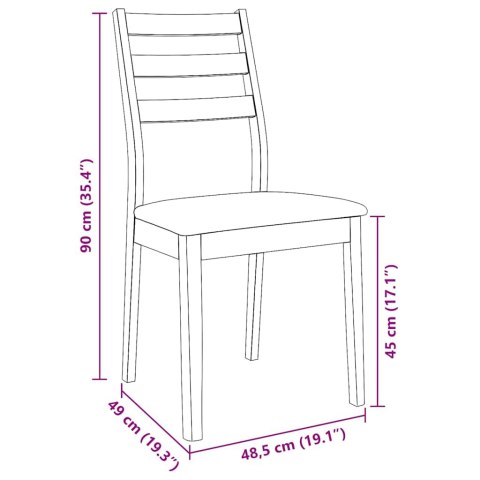  Krzesła do jadalni z poduszkami 2 szt. lite drewno gumowe