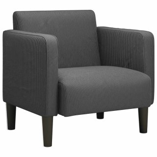  Sofa Fotel z Podłokietnikami Ciemnoszary 54 cm Tkanina Corduroy