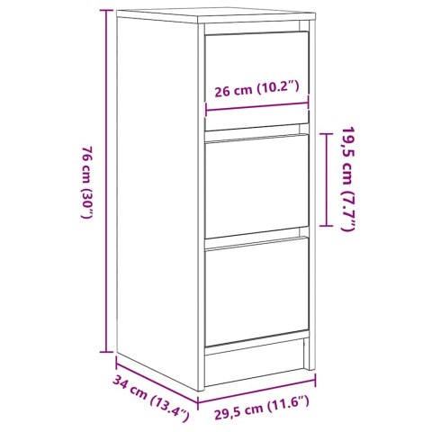  Komoda Artisan Dąb 29,5x34x76 cm Drewno klejone