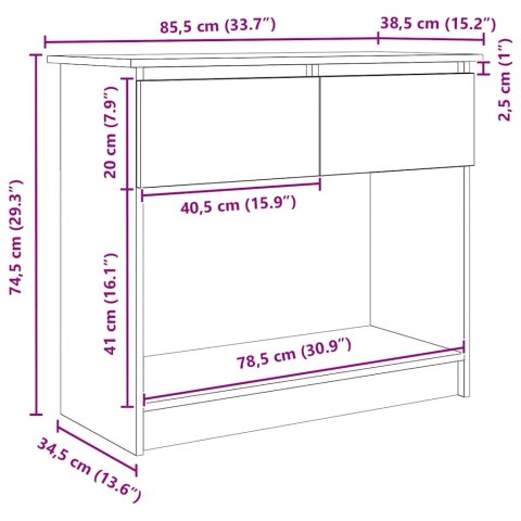  Konsola z szufladami Biała 85,5x38,5x74,5 cm