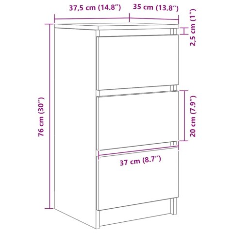  Komoda Artisan Dąb 37,5x35x76 cm Drewno klejone