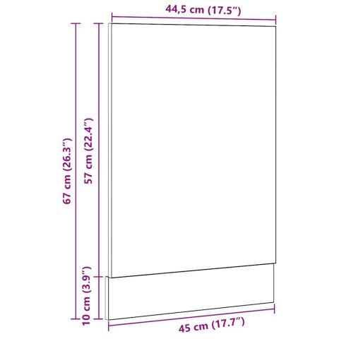  Panel do zmywarki, czarny dąb, 45x1,5x67 cm