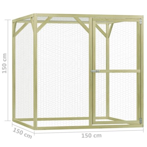  Klatka dla drobiu, 1,5x1,5x1,5 m, impregnowane drewno sosnowe