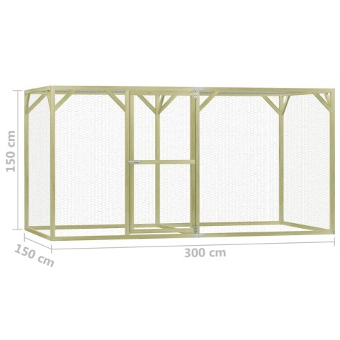  Klatka dla drobiu, 1,5x3x1,5 m, impregnowane drewno sosnowe