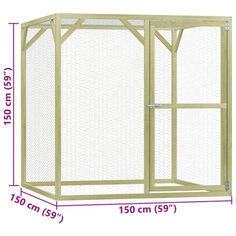  Klatka dla drobiu, 1,5x1,5x1,5 m, impregnowana sosna