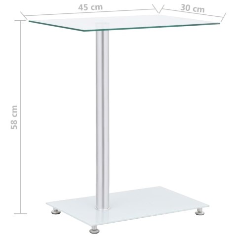  Stolik w kształcie U 45x30x58 cm, przezroczyste hartowane szkło