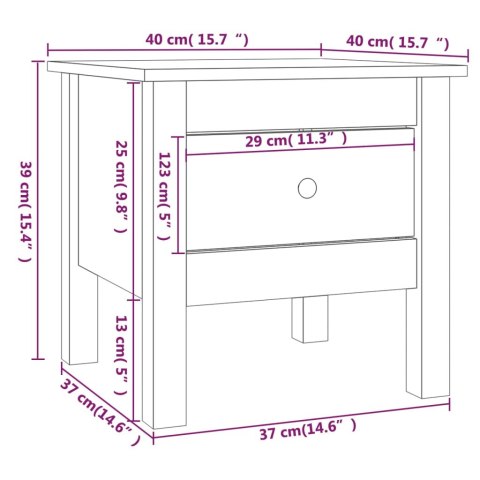  Stoliki boczne, 2 szt., szare, 40x40x39 cm, lite drewno sosnowe