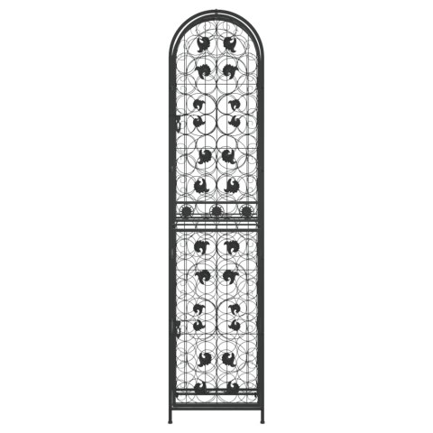  Stojak na 73 butelki, czarny, 45x36x200 cm, kute żelazo