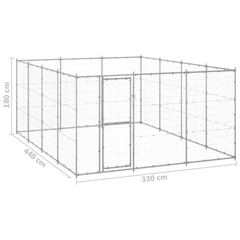  Kojec zewnętrzny dla psa, stal galwanizowana, 14,52 m²