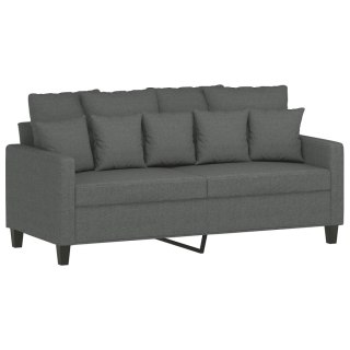  Sofa 2-osobowa, ciemnoszara, 140 cm, tapicerowana tkaniną