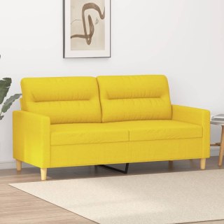  Sofa 2-osobowa, jasnożółta, 140 cm, tapicerowana tkaniną