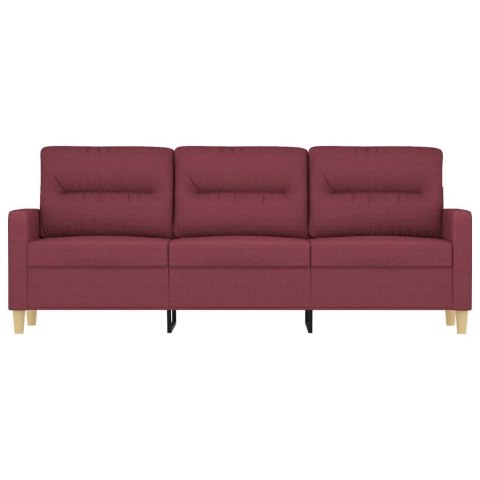  Sofa 3-osobowa, winna czerwień, 180 cm,tapicerowana tkaniną