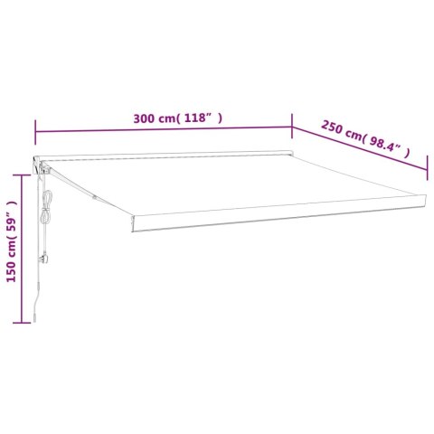  Zwijana markiza, niebiesko-biała, 3x2,5 m, tkanina i aluminium