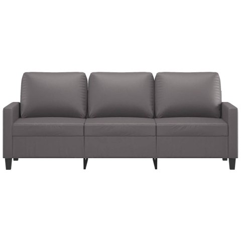  3-osobowa sofa, szara, 180 cm, sztuczna skóra