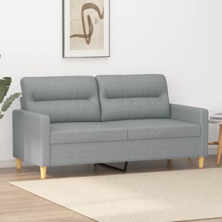  Sofa 2-osobowa, jasnoszara, 140 cm, tapicerowana tkaniną