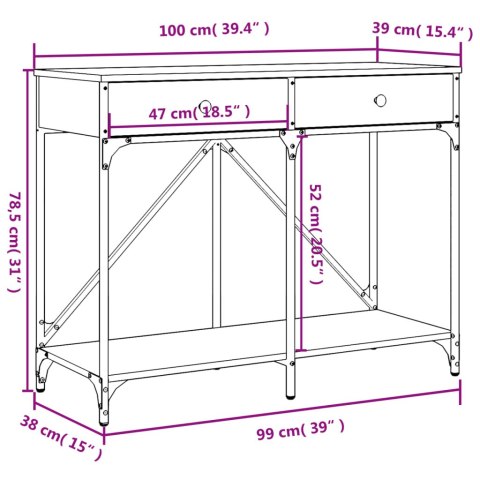  Stolik konsolowy, czarny, 100x39x78,5 cm