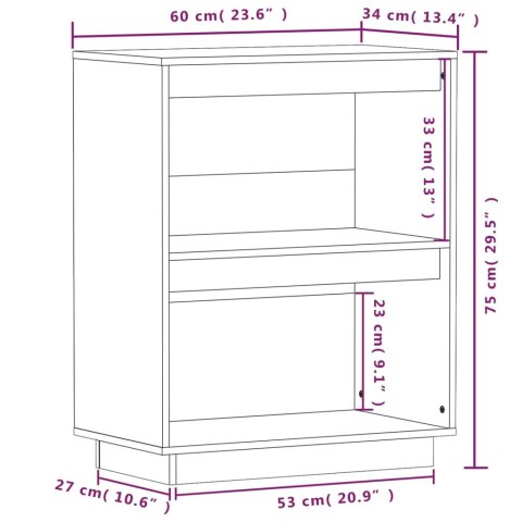  Szafka, 60x34x75 cm, lite drewno sosnowe