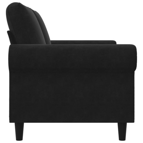  Sofa 2-osobowa, czarna, 120 cm, tapicerowana aksamitem