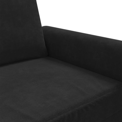  Sofa 2-osobowa, czarna, 120 cm, tapicerowana aksamitem