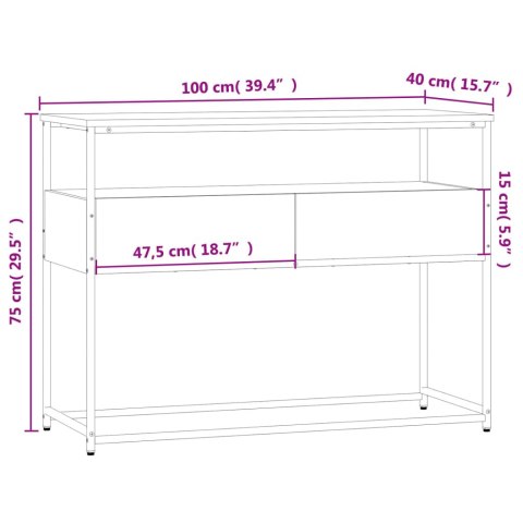  Stolik konsolowy, czarny, 100x40x75 cm, materiał drewnopochodny