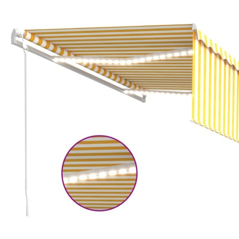  Automatycznie zwijana markiza, LED i czujnik wiatru, 4,5x3 m