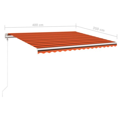  Automatycznie zwijana markiza, LED i czujnik wiatru, 400x350 cm