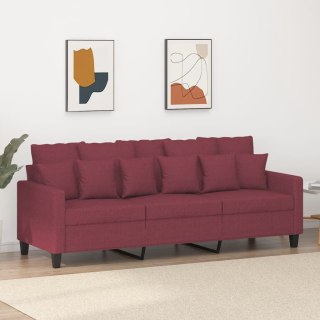  Sofa 3-osobowa, winna czerwień, 180 cm,tapicerowana tkaniną