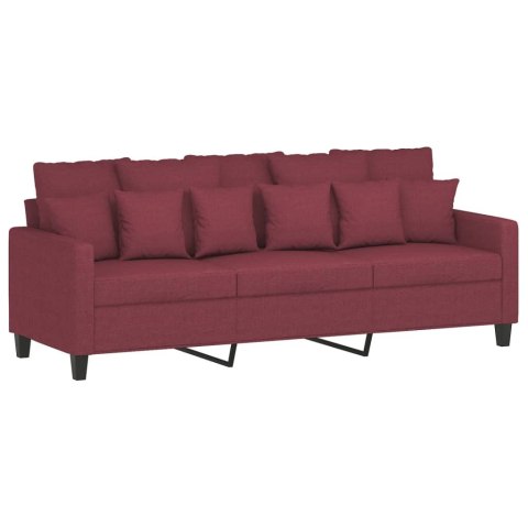  Sofa 3-osobowa, winna czerwień, 180 cm,tapicerowana tkaniną