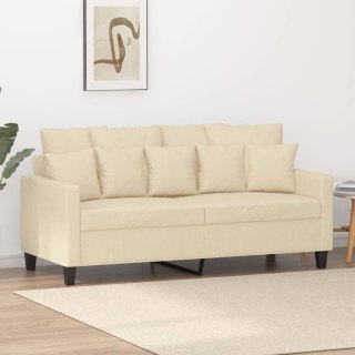  2-osobowa sofa, kremowa, 140 cm, tapicerowana tkaniną