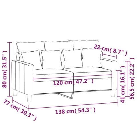  Sofa 2-osobowa, ciemnozielona, 120 cm, tapicerowana aksamitem