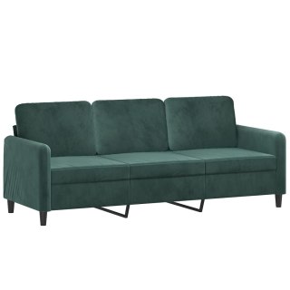  Sofa 3-osobowa, ciemnozielony, 180 cm, obita aksamitem