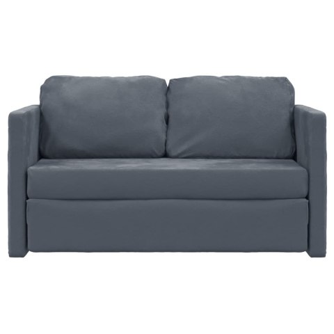  Sofa podłogowa 2-w-1, ciemnoszara, 122x204x55 cm, aksamit