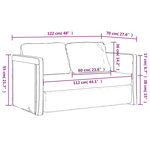  Sofa podłogowa 2-w-1, ciemnoszara, 122x204x55 cm, aksamit